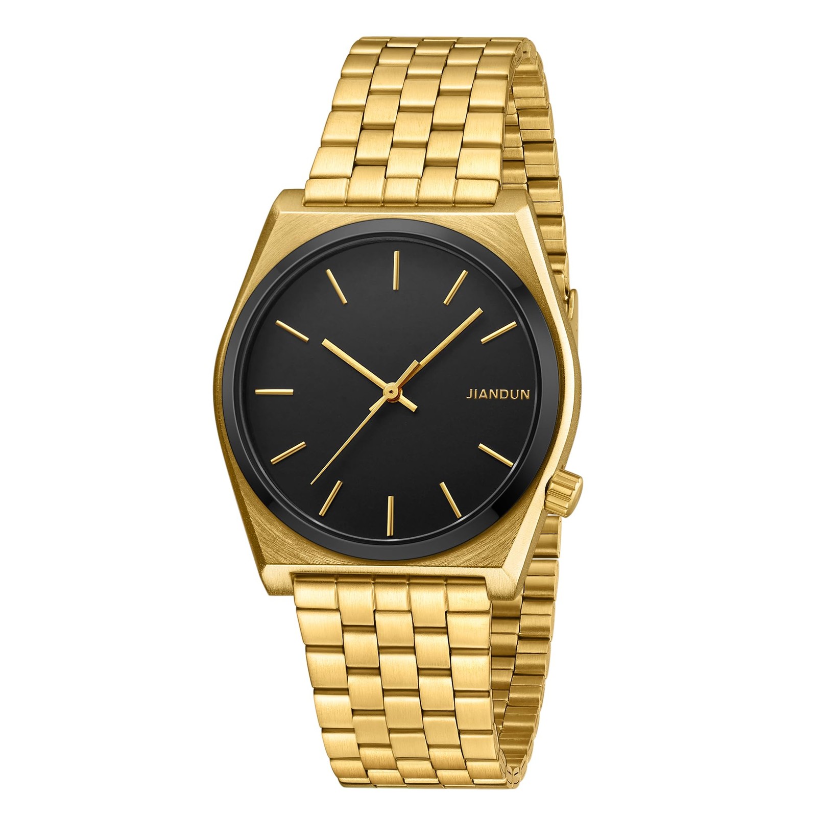 Fashion Business Mens Black Watches Simple Waterproof Stainless Steel Strap (…