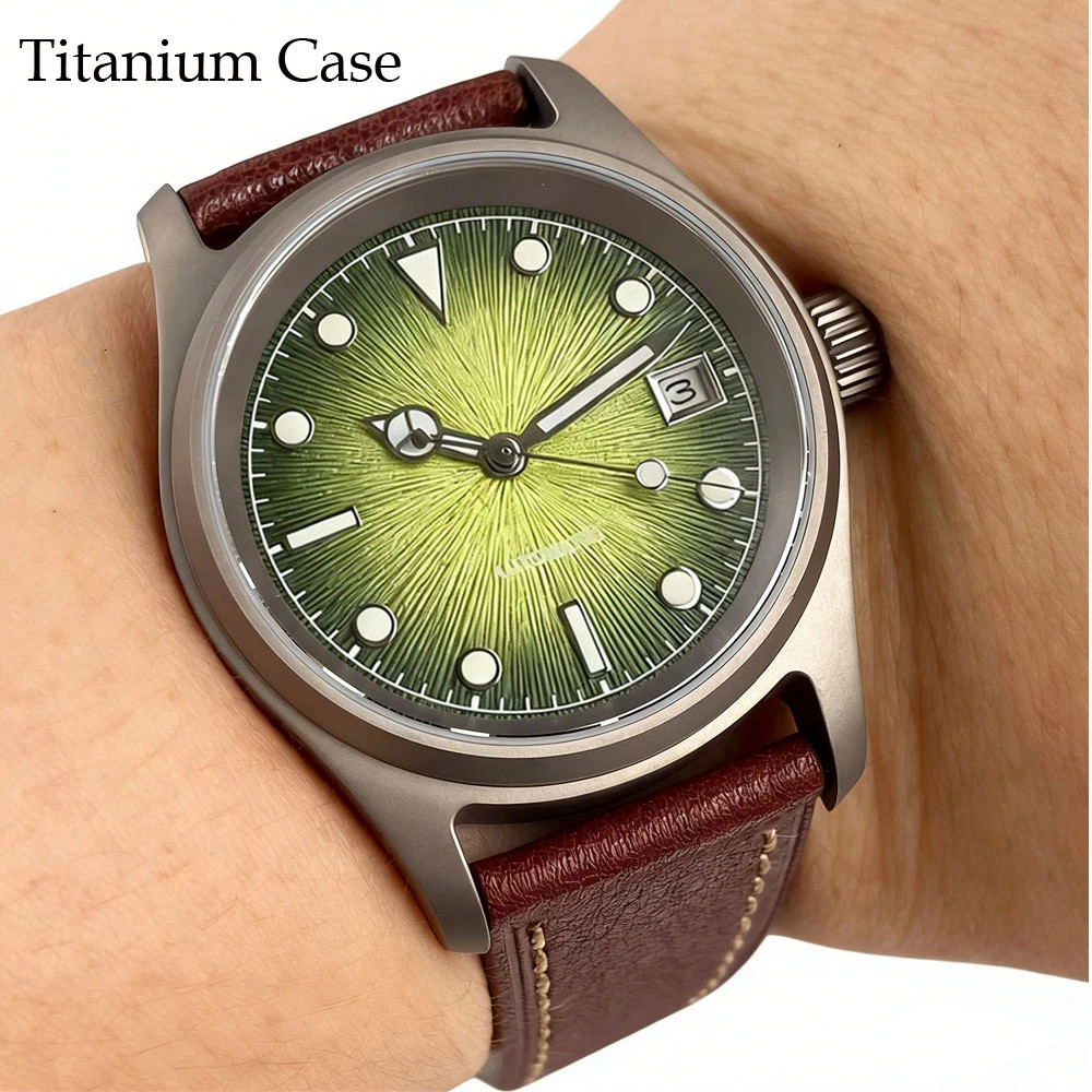 Tandorio 36mm 20ATM Titanium Automatic Pilot Diver Men’s Watch Sapphire Glass