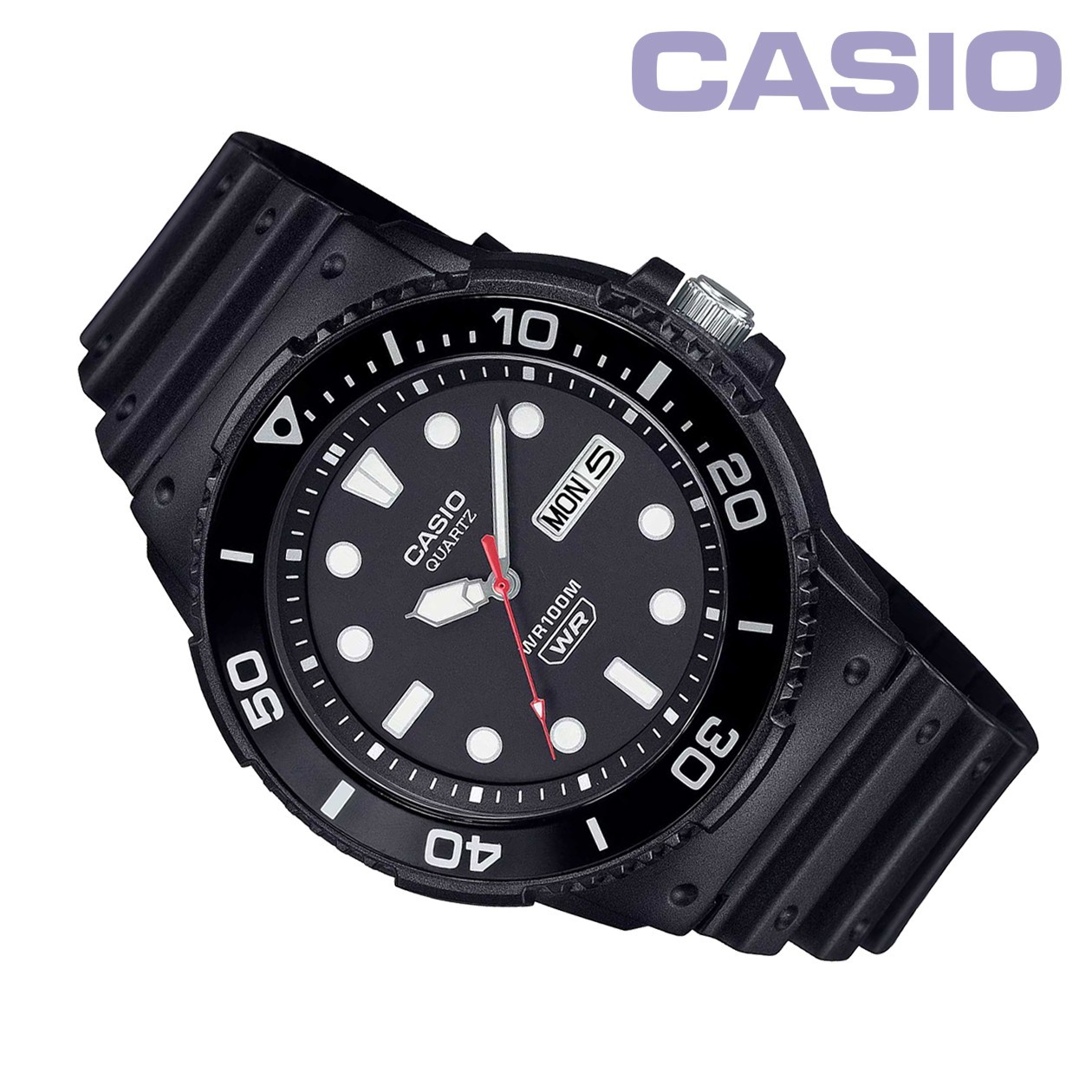 CASIO MRW-230HJ-1E1JF Divers Style Watch 100m (10ATM) Black Bezel