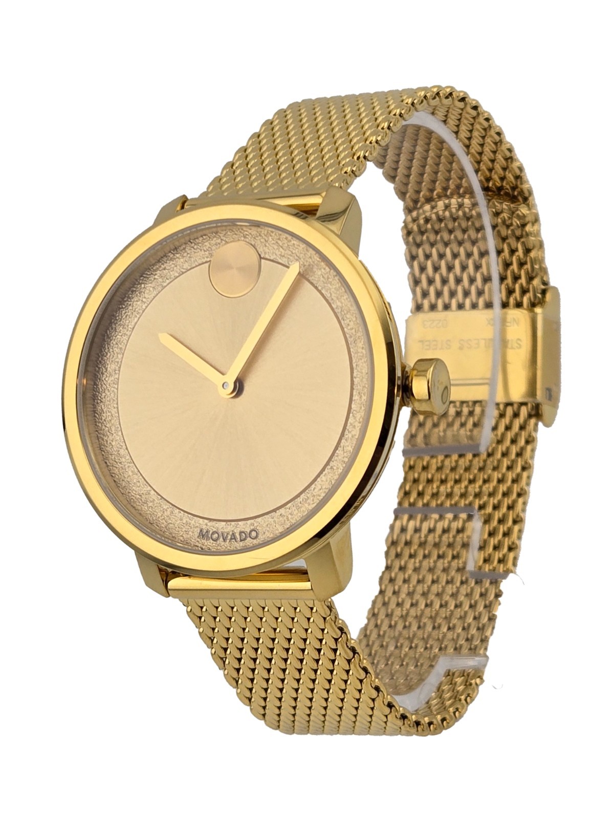 Movado Bold Gold Dial Stainless Steel Women’s Watch – 3600580
