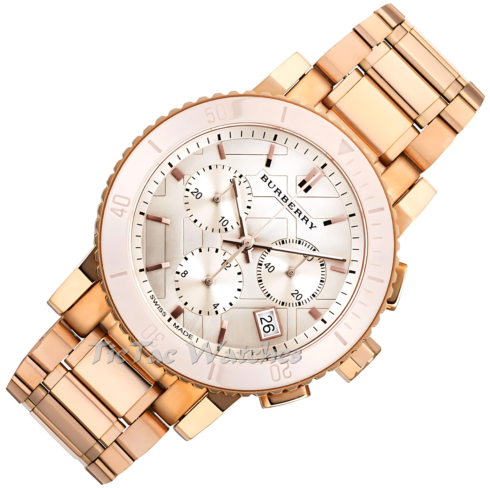 BURBERRY BU9703 THE CITY WOMENS ROSE GOLD TONE WATCH BRAN NEW – 2 YEARS WARRANTY