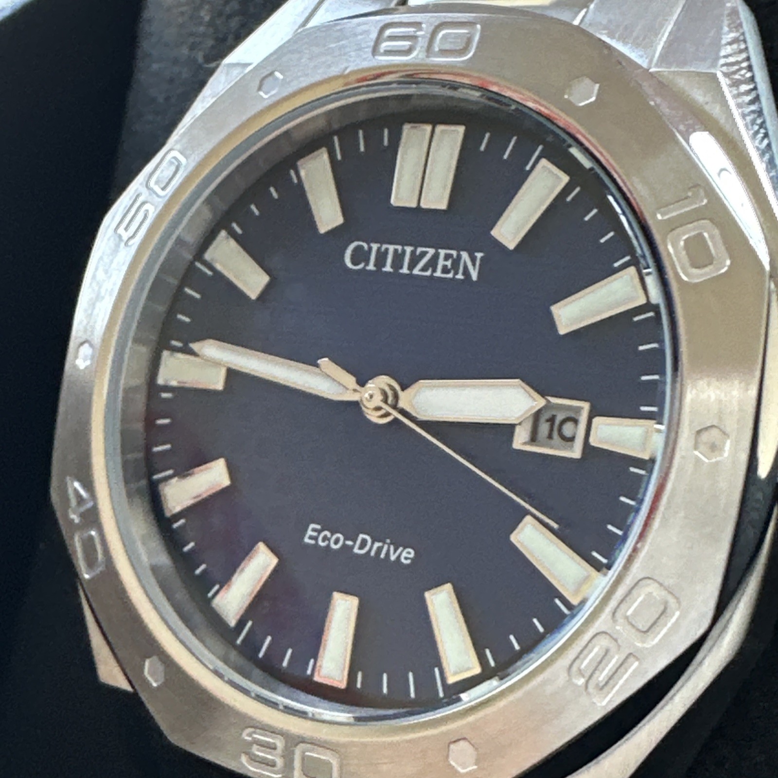 Citizen Mens Sport Casual Eco-Drive Silver Stainless Steel Watch 41MM BM7630-80L