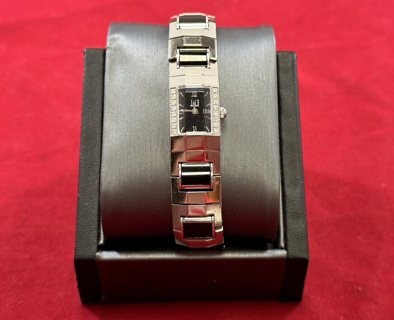 Dunhill Baby Facet DQ1996OZ Black Dial Diamond Bezel 14mm SS Quartz Watch