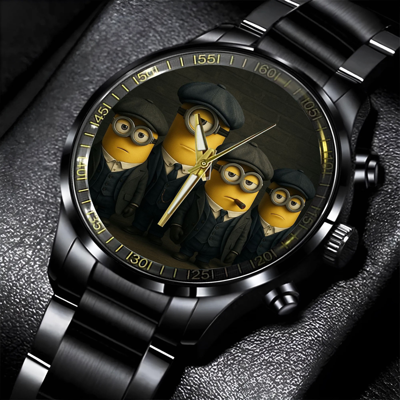 Minion$ Peaky Blinders Black Stainless Steel Watch Gift For Fans CB1779