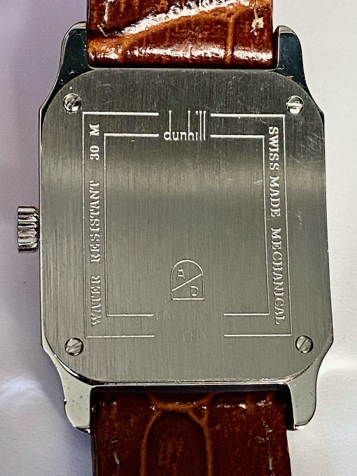 DUNHILL Men’s Rectangular by Cartier C: 1990. 28mm/39mm