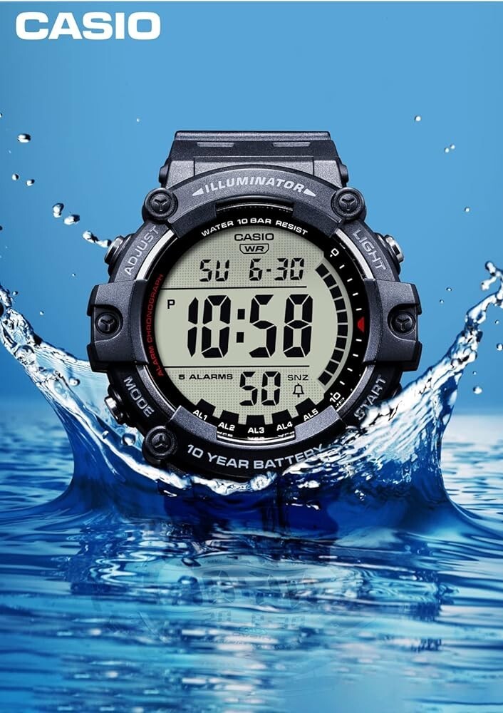 Casio Men’s Quartz Date Indicator Black Resin Band 51 mmWatch AE1500WH-1AV