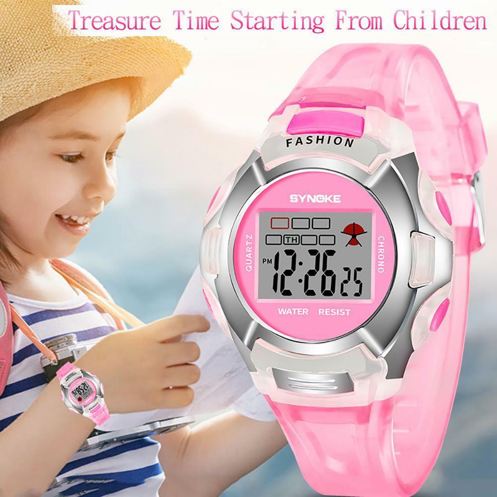 Multifunction Children Kids Waterproof Boys Girls Digital Alarm Date Wrist Watch