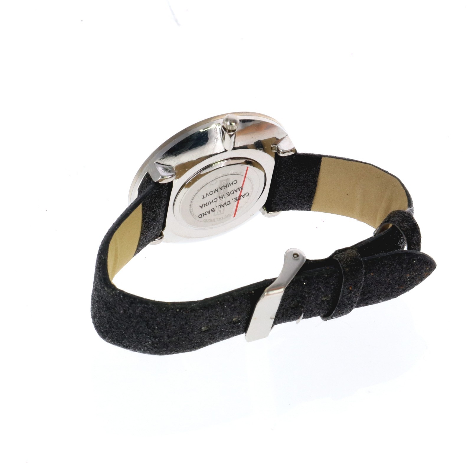 Ensemble Silver Finish Black Glitter Women’s Watch New Battery
