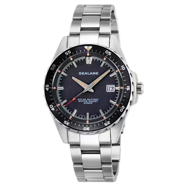 Sealane Solar SER01-MBK Solar Powered Watch 6 Months Battery Life Used