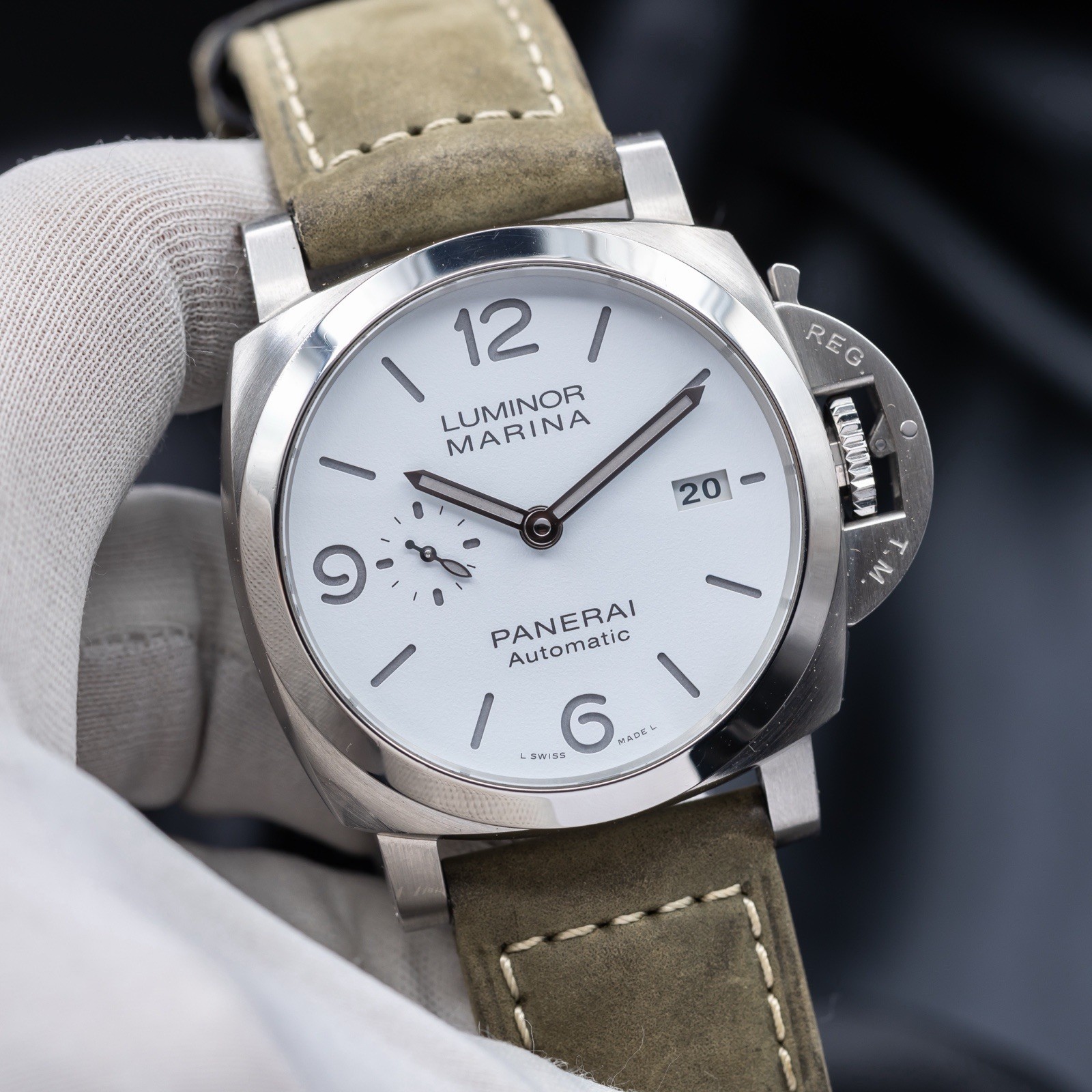Panerai Luminor Marina PAM01314 White Dial 44mm 2022 Full Set + 3 Straps
