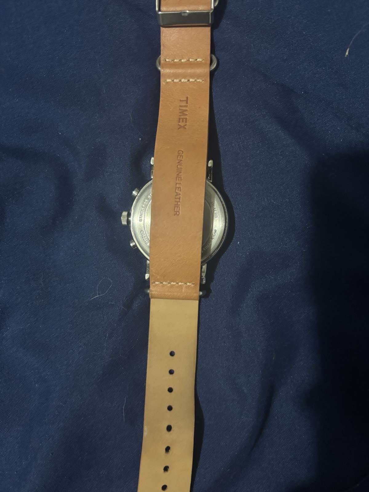 Timex Weekender Chronograph Watch 40mm TWC063800 Green Face Genuine Leather