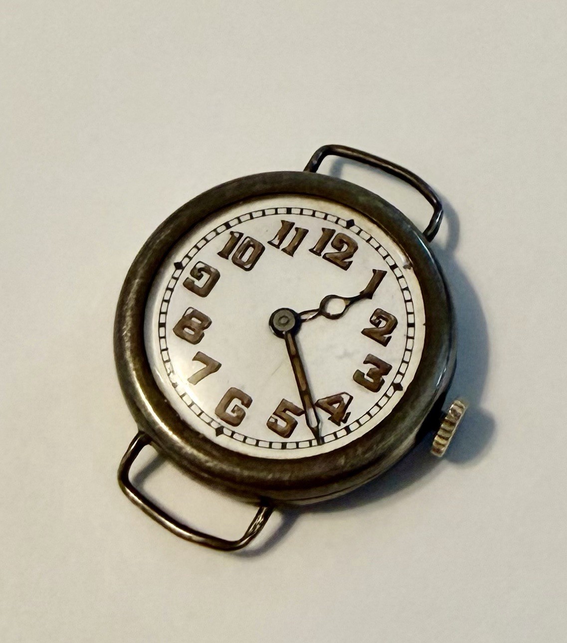 Antique WWI WW1 Gallet & Co Swiss 15j 935 Silver Military Trench Watch 27mm