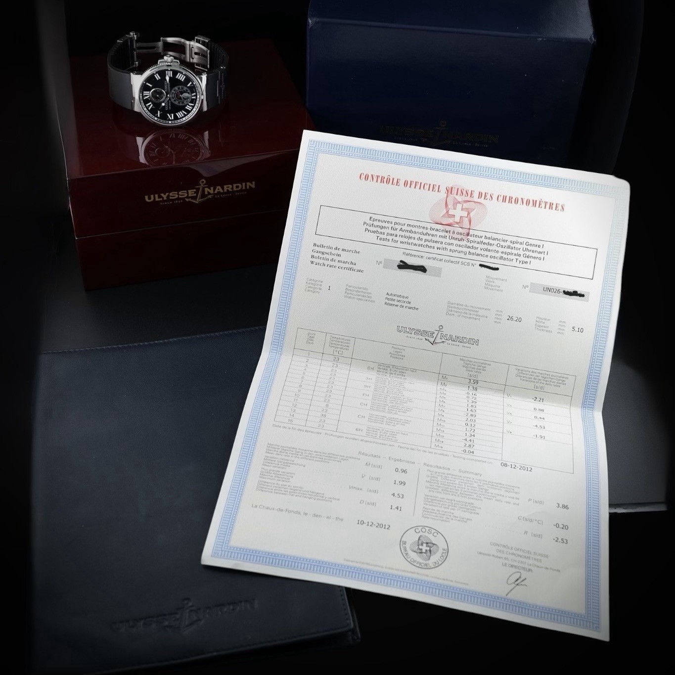 Ulysse Nardin Marine Maxi Chronometer 263-67 Stainless Steel Black Dial 43mm