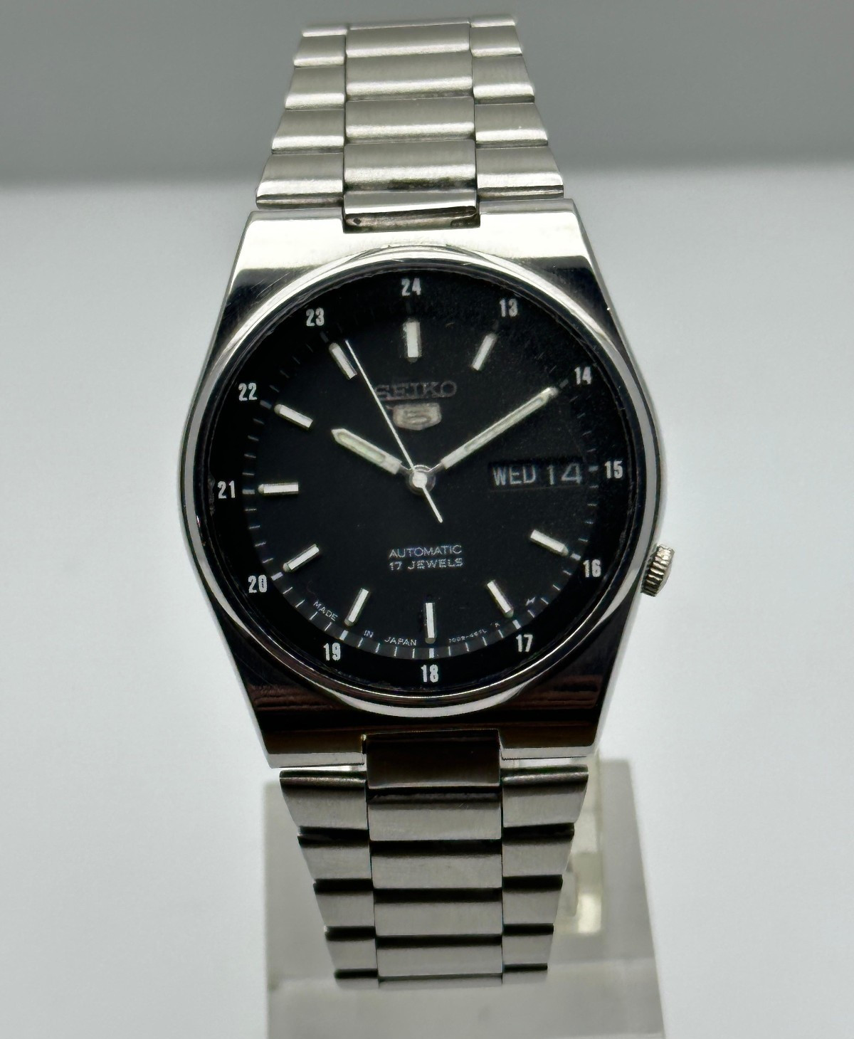Seiko 5 Automatic 7009-3161 Railway Time Day/Date Vintage Men’s Wrist Watch