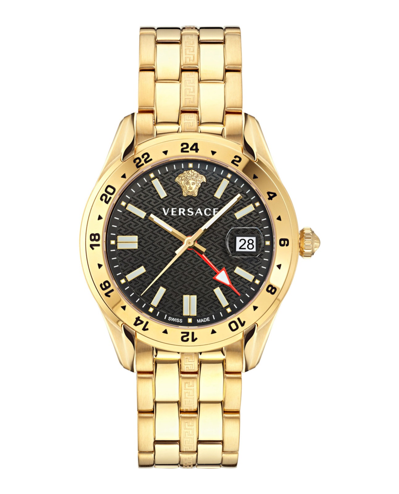 Versace Mens Greca Time Gold 41mm Bracelet Fashion Watch