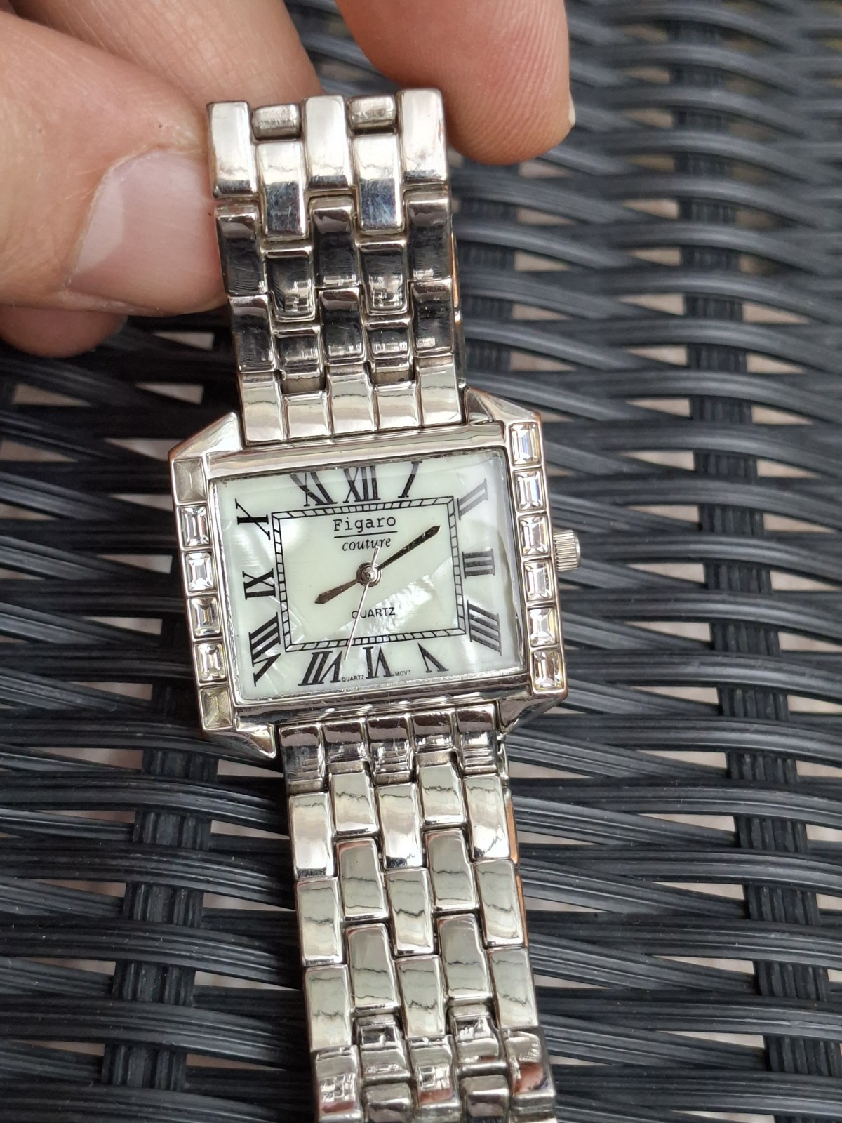 Figaro Couture dress design mother of pearl gemmed ladies watch