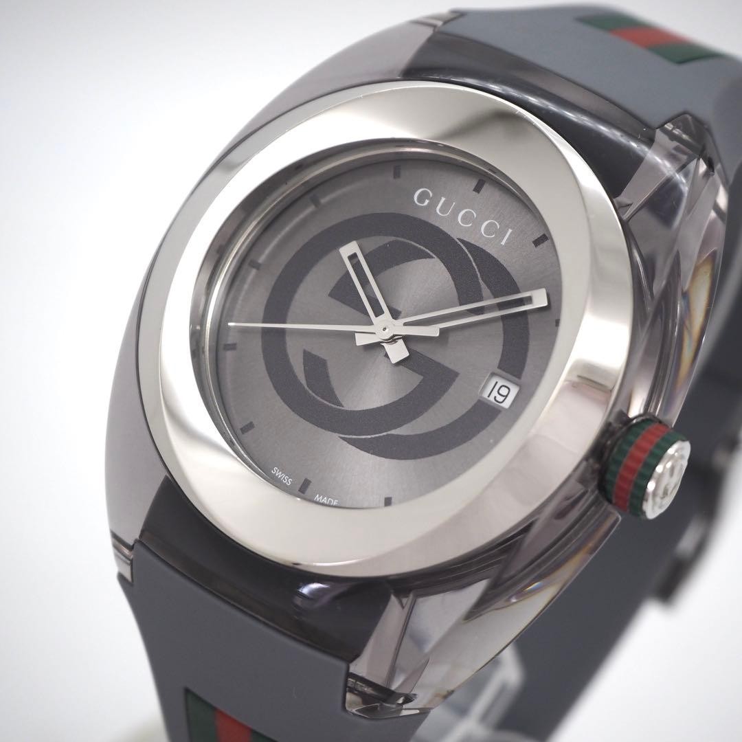 Gucci Sync 137.1 Quartz Gray Dial Mens Watch With Box
