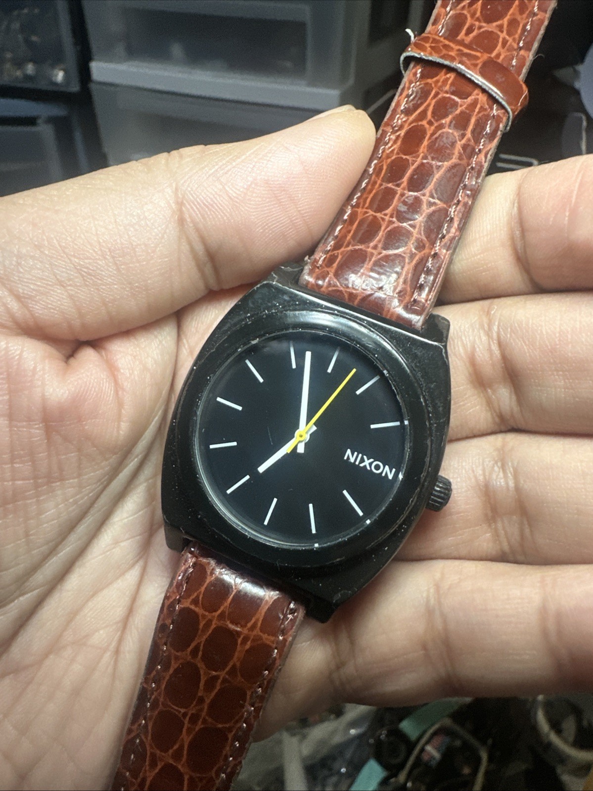 Working Nixon 40mm Men’s Minimal The Time Teller P Black Watch Dial Rare