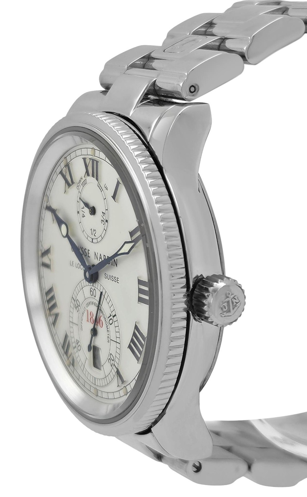 Ulysse Nardin Marine Chronometer 263-22 Silver Dial Steel 38MM Unisex Box Papers