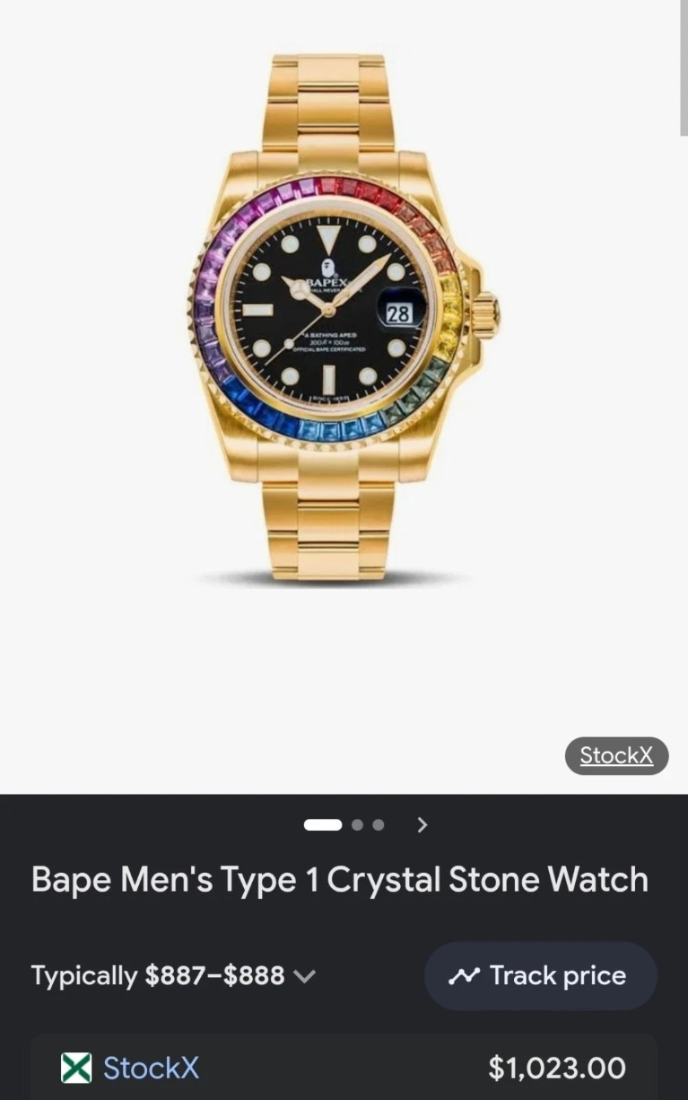 BAPEX Crystal Multi-Color Stone Watch