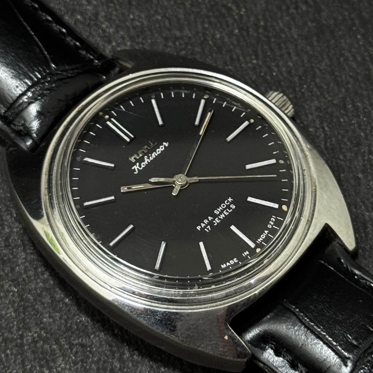 Vintage HMT Kohinoor 17 Jewels With Black Dial Men’s Wristwatch