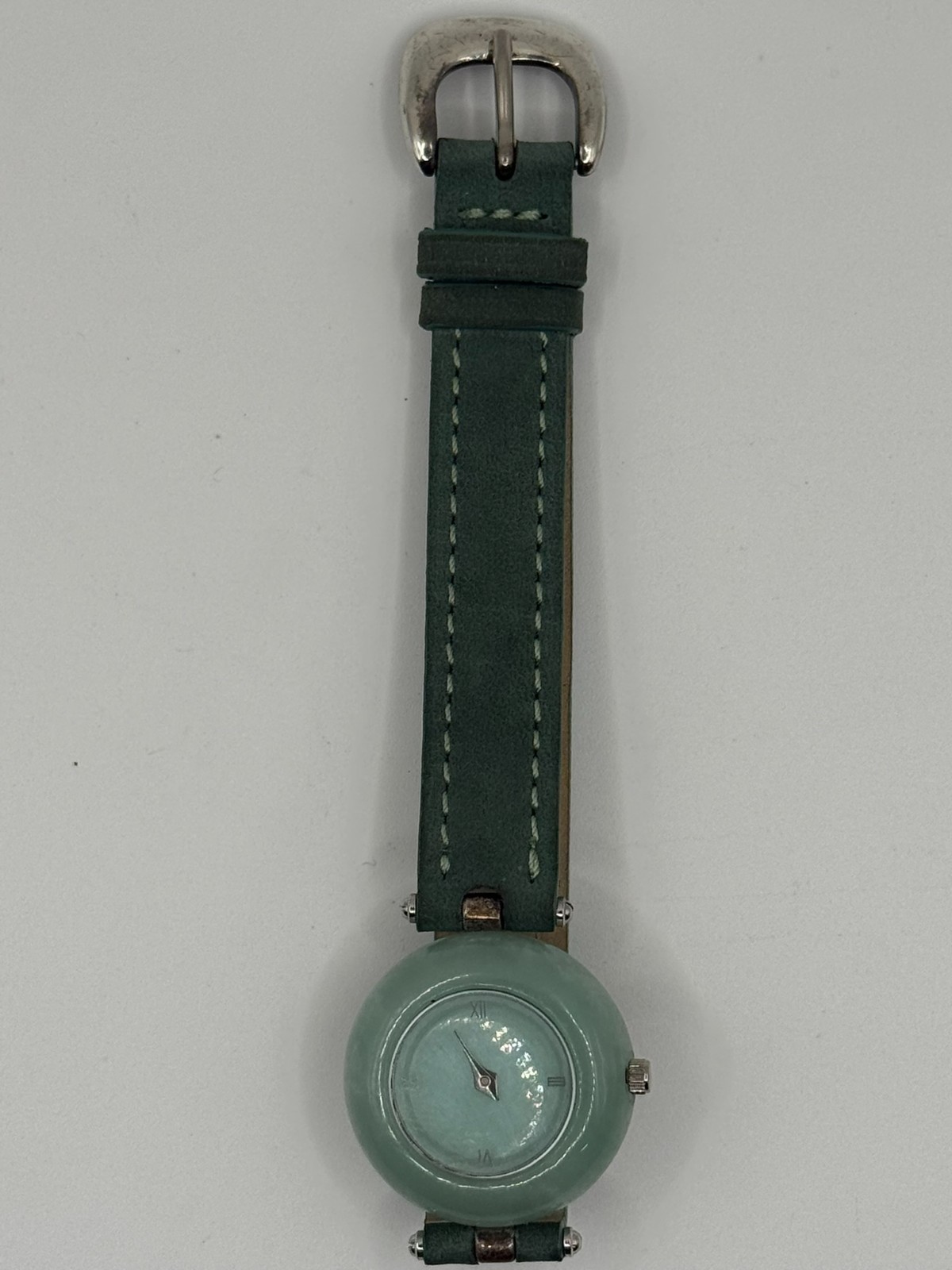 Peyote Bird Jade Green Watch Womens 24mm .925 Silver Leather Strap New Battery!