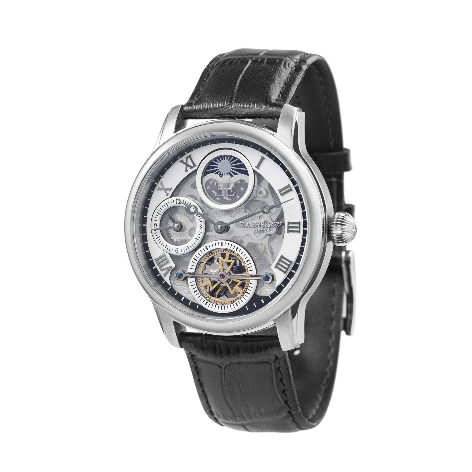 Longitude (Shadow Automatic) Automatic Skeleton Watch Silver White & Black / Gen