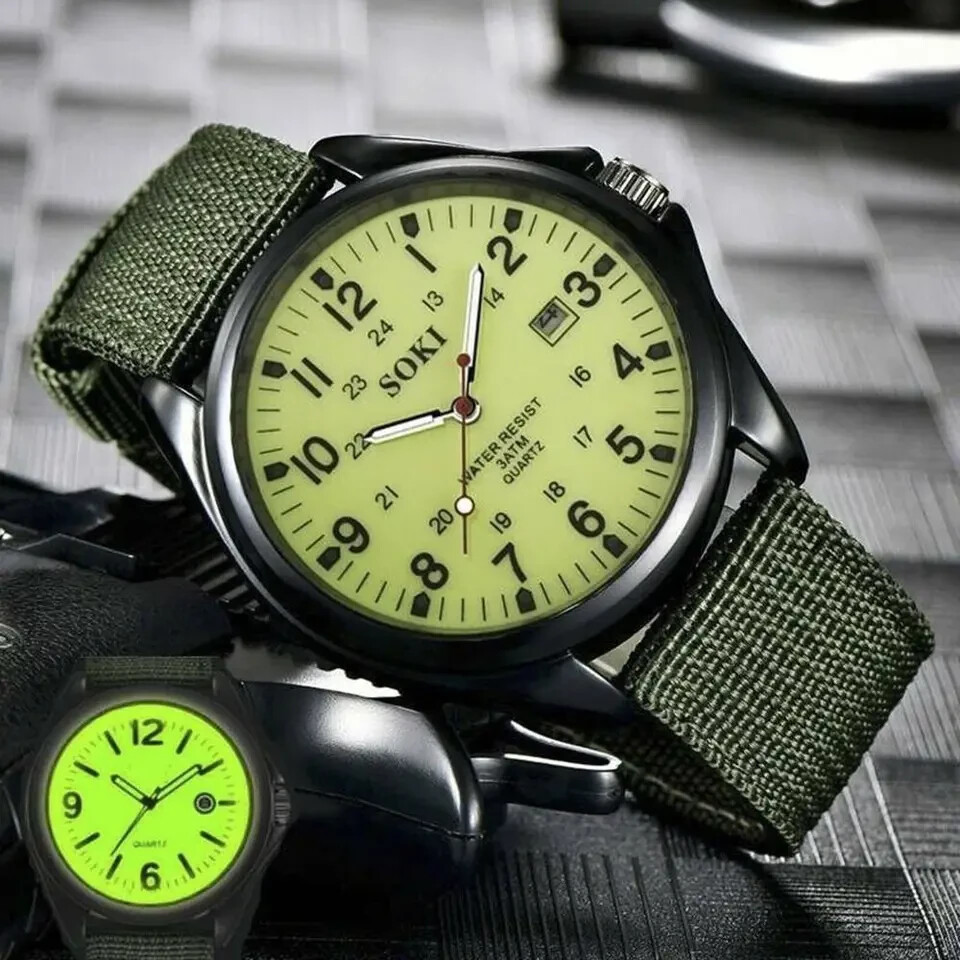 Super Luminous Soki Quartz Watch – new – Men’s Military Style Watch