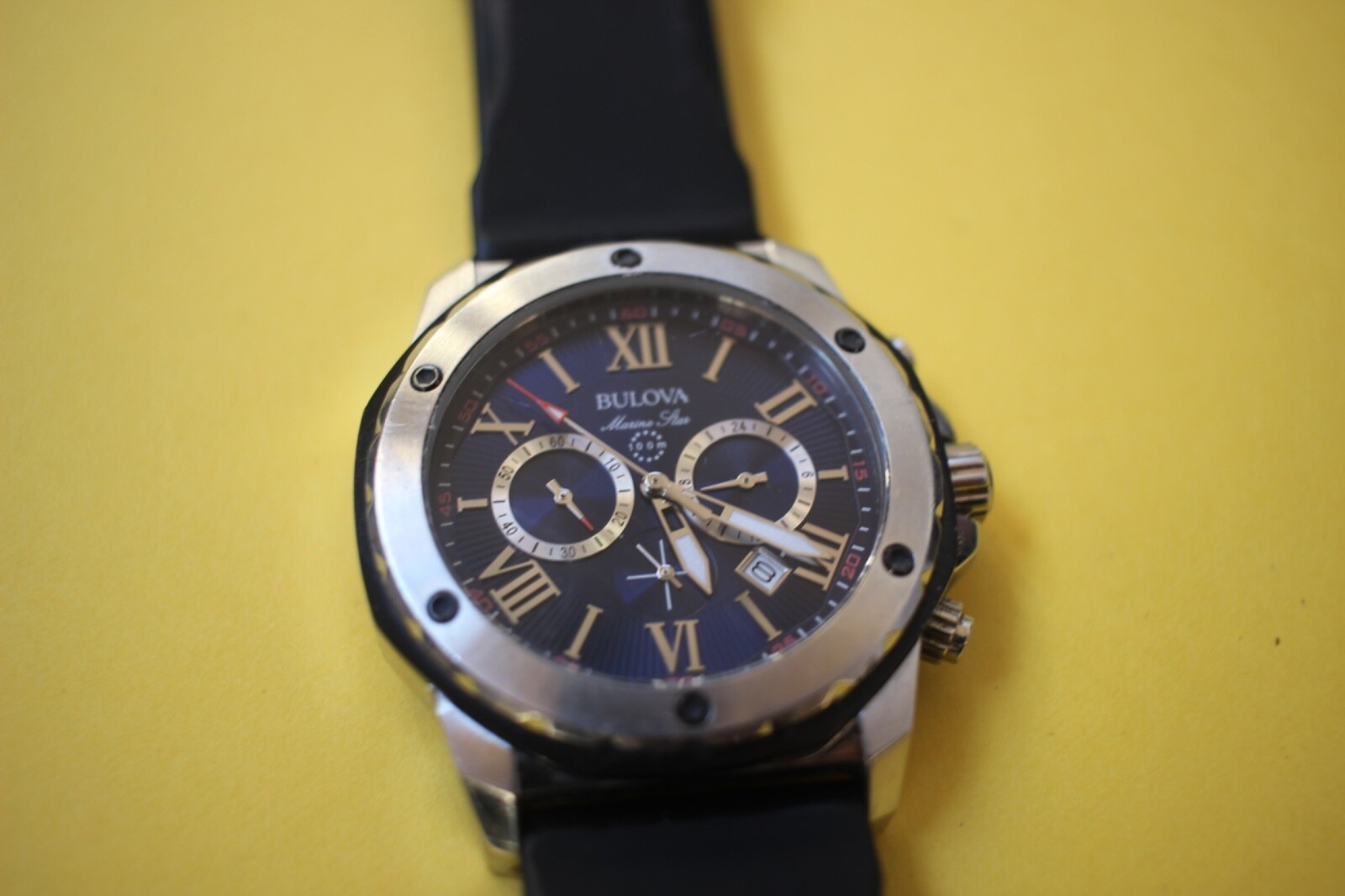 BULOVA MARINE STAR DIVERS WRIST WATCH 98B258 EXC COND WORKING NEW BATTERY