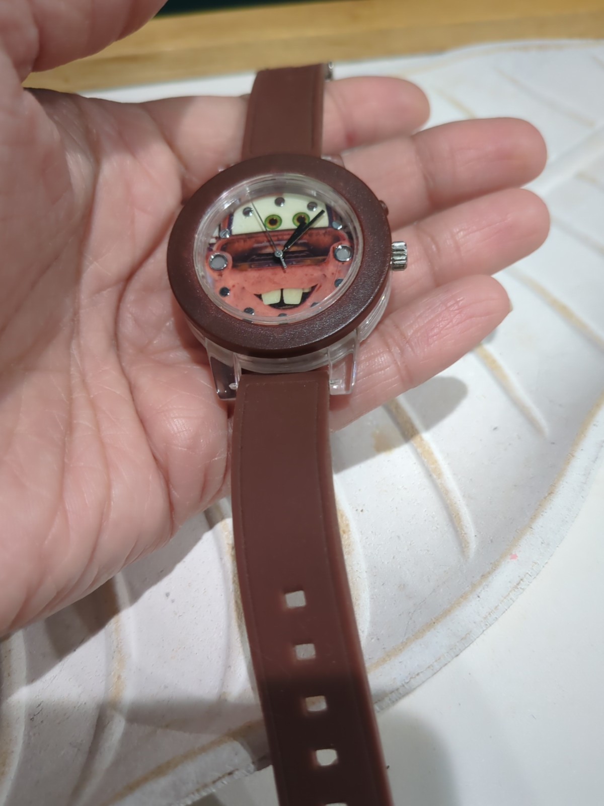Working Vintage Watch Lightning McQueen Accutime Watch Corp CZ1014 38mm Fit 6.5
