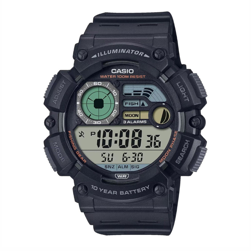 Casio WS-1500H-1AV 100M WR Alarm LED Backlight Stopwatch Dual Time Sport Timer