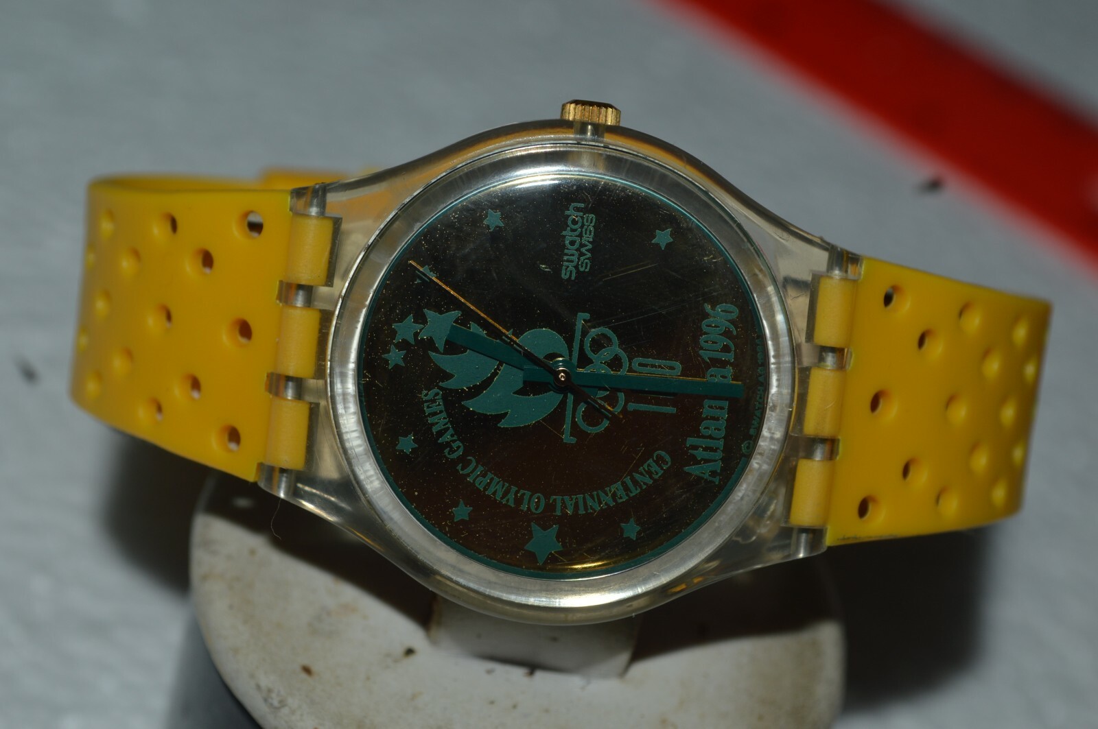 1994 Swatch Watch GZ-136 ATLANTA 1996 OLYMPICS SPECIAL Swiss Quartz 34mm Used