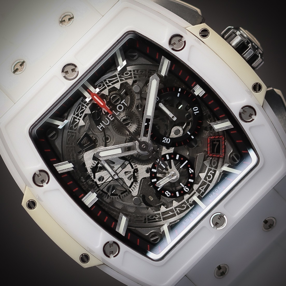 HUBLOT Spirit of Big Bang White Ceramic 42mm Skeleton Dial Ref 641.HX.0173.LR FS