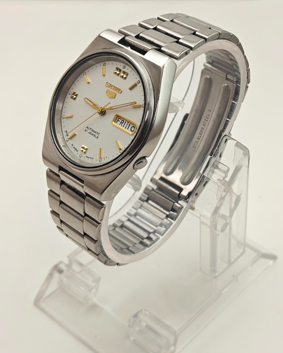 Vintage Seiko 5 Automatic White Dial –2003, Japan-M | Ref 7S26| 21Jewels