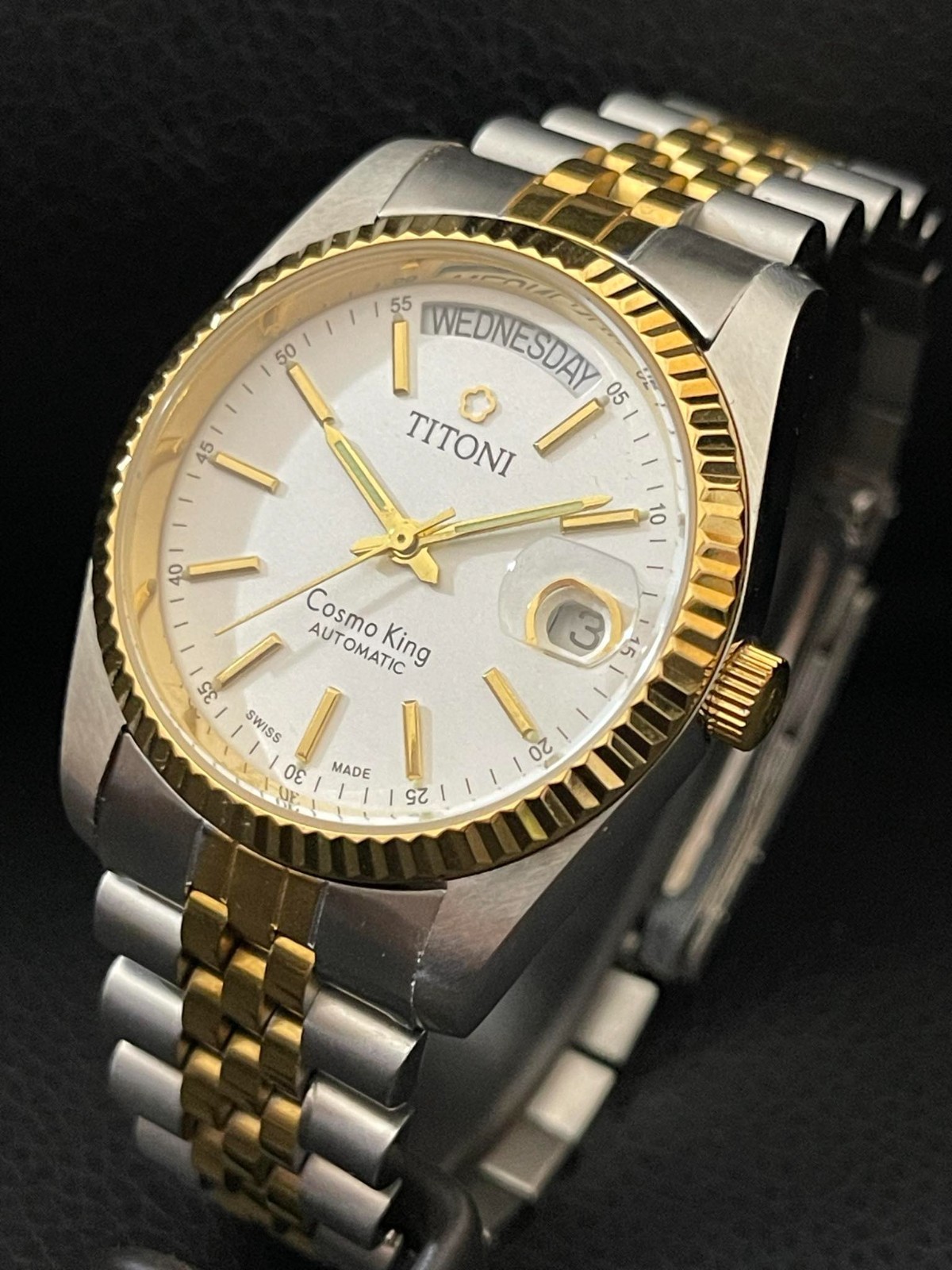 Titoni Cosmo King Automatic 2834 Swiss Made 36mm President Watch