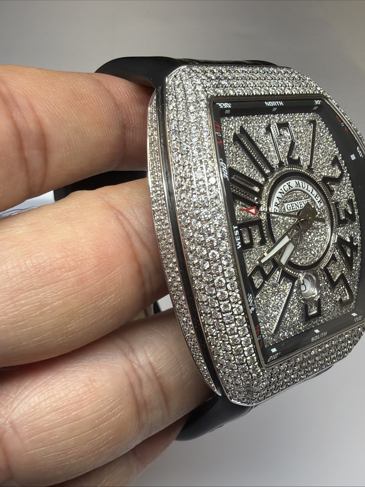 Franck Muller Vanguard Custom Diamond Steel 45mm Auto Men’s Watch V45 SC DT