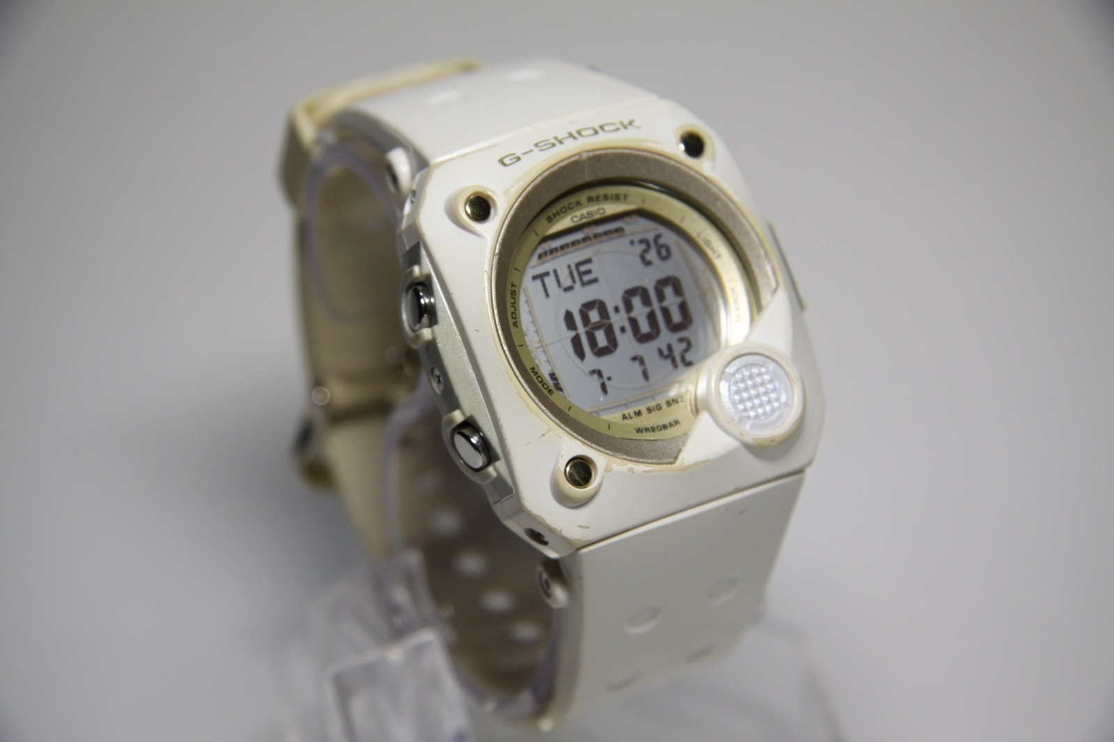 CASIO G-SHOCK G-8001G White “Sniper” Digital Watch 2958 Tested Working Japan