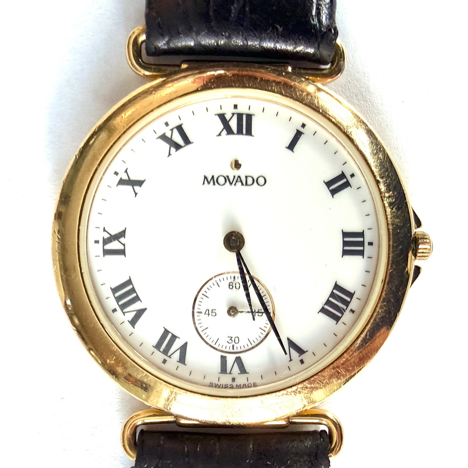 Movado ESQ Classic Watch 87.09.860 White Dial Men’s Quartz Wristwatch Swiss