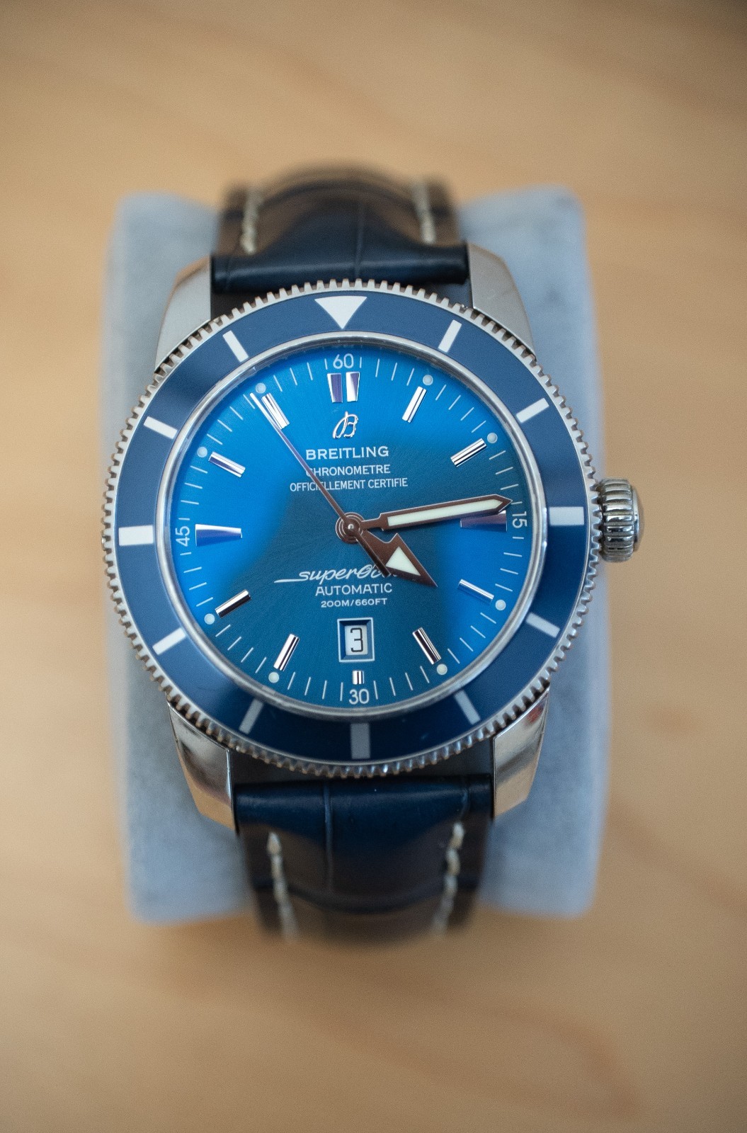 STUNNING Breitling Superocean Heritage 46 — Blue Sunburst Dial, Full Ceramic Bez