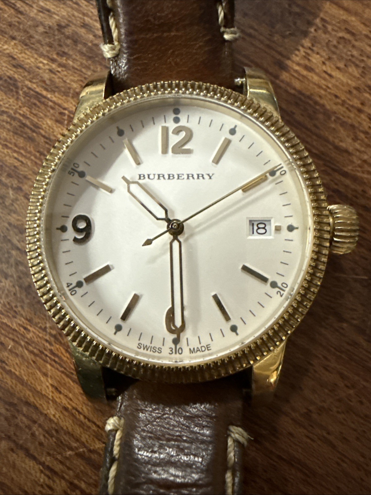 BURBERRY Utilitarian 38mm Gold-Tone Swiss Made Sapphire Unisex Watch BU7852