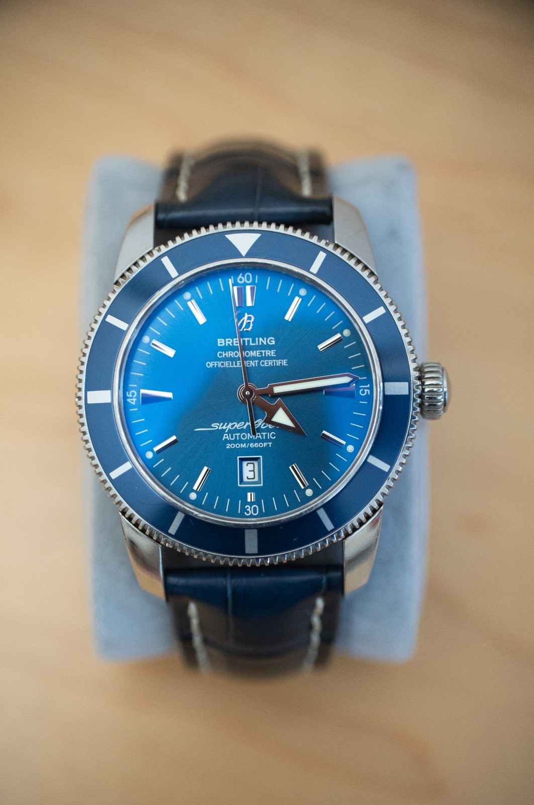 STUNNING Breitling Superocean Heritage 46 — Blue Sunburst Dial, Full Ceramic Bez