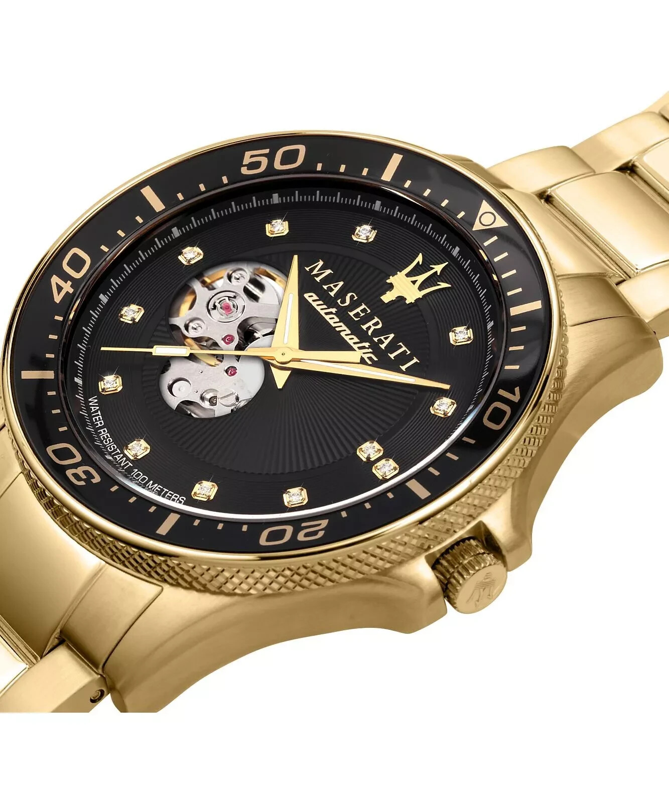 Maserati Sfida Mens Automatic Diamonds Edition Watch R8823140003 Steel 44mm Dial