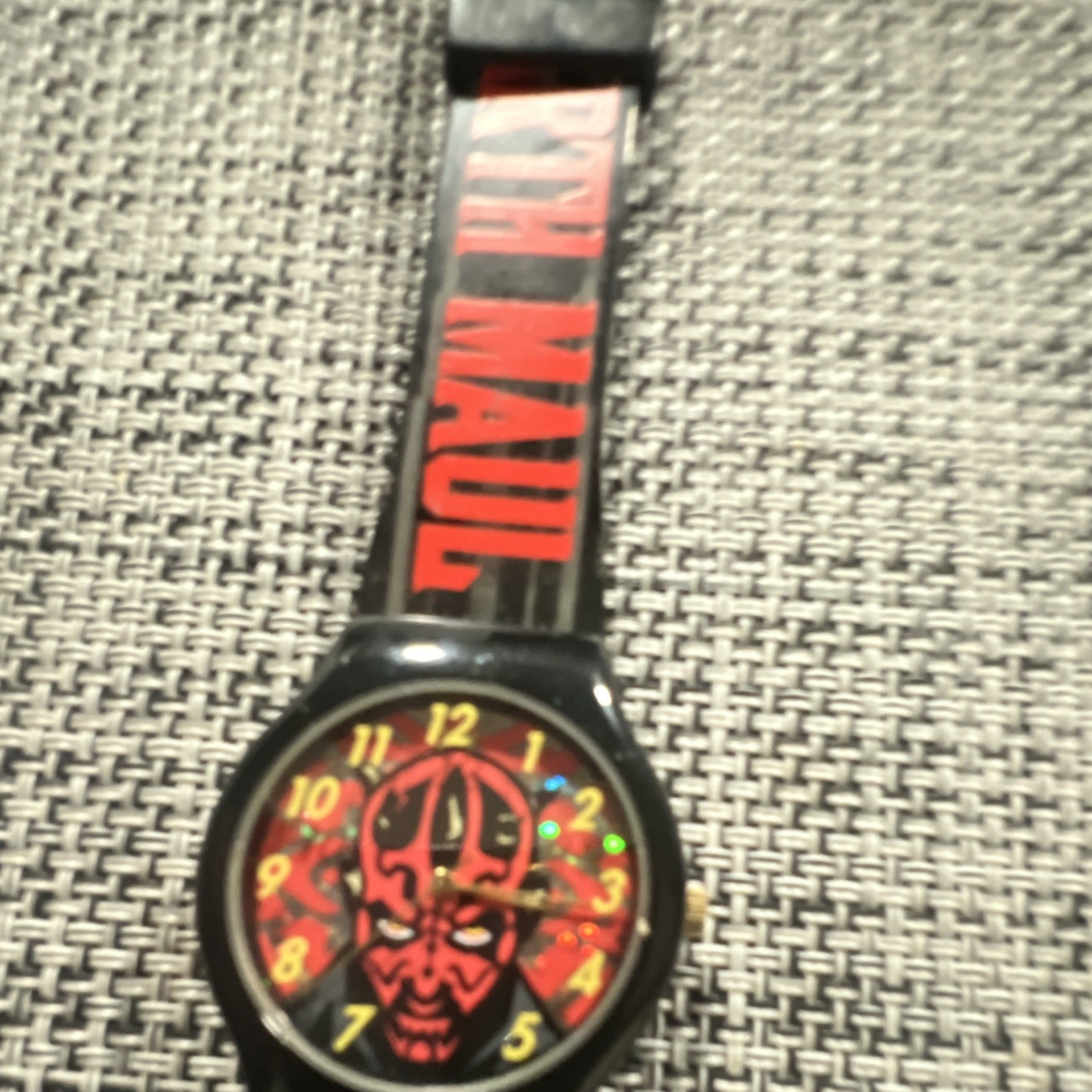 Star Wars Darth Maul Quartz Analog 12-Hour Red/Black Dial Plastic Strap