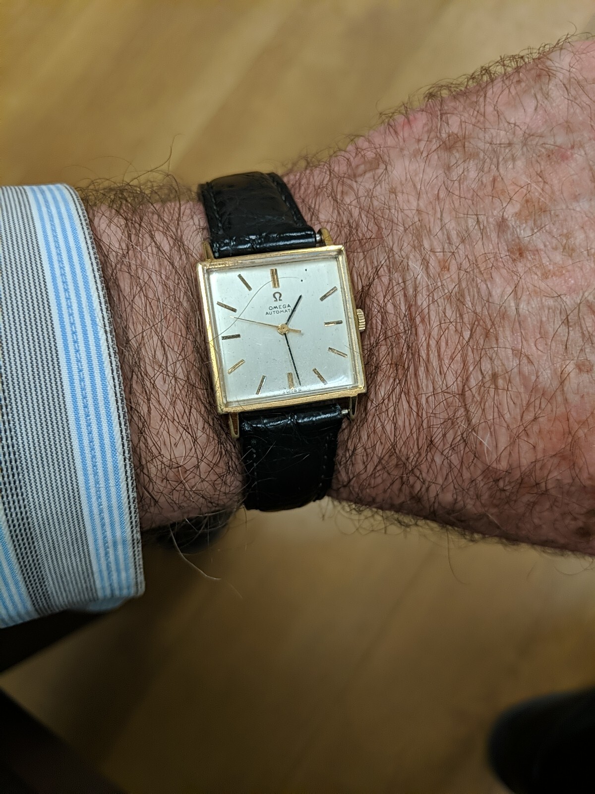 Omega Automatic Vintage Square 161.031 Men 1960-1969 Gold 750 18K Working Great