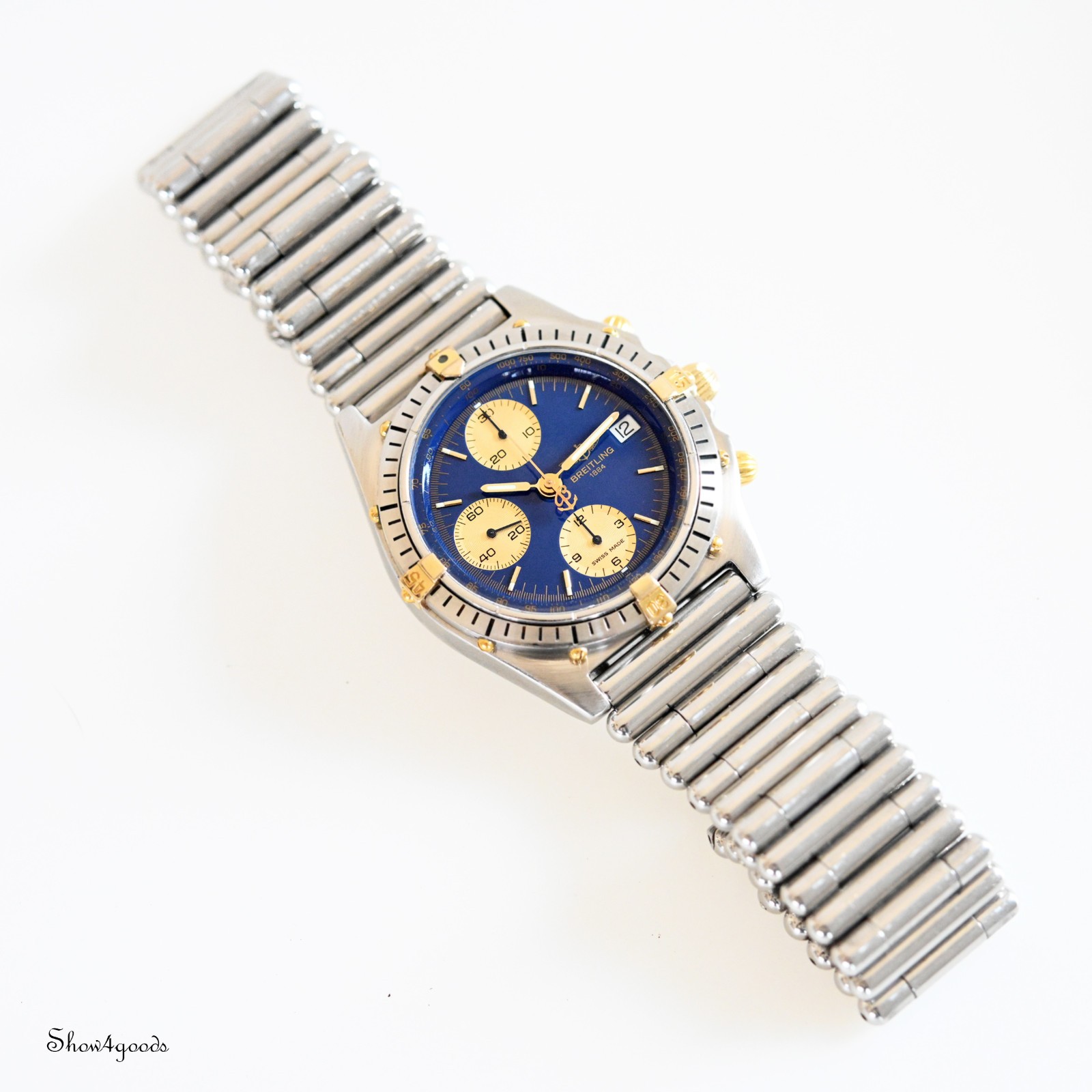 Breitling Chronomat Blue Ref 81950 B13047 Bracelet Revised Set 1988 Perfect