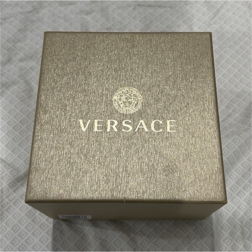 Versace VEBN00418 Women’s Quartz 34mm Gold Steel Red/Blue Leather Watch Box