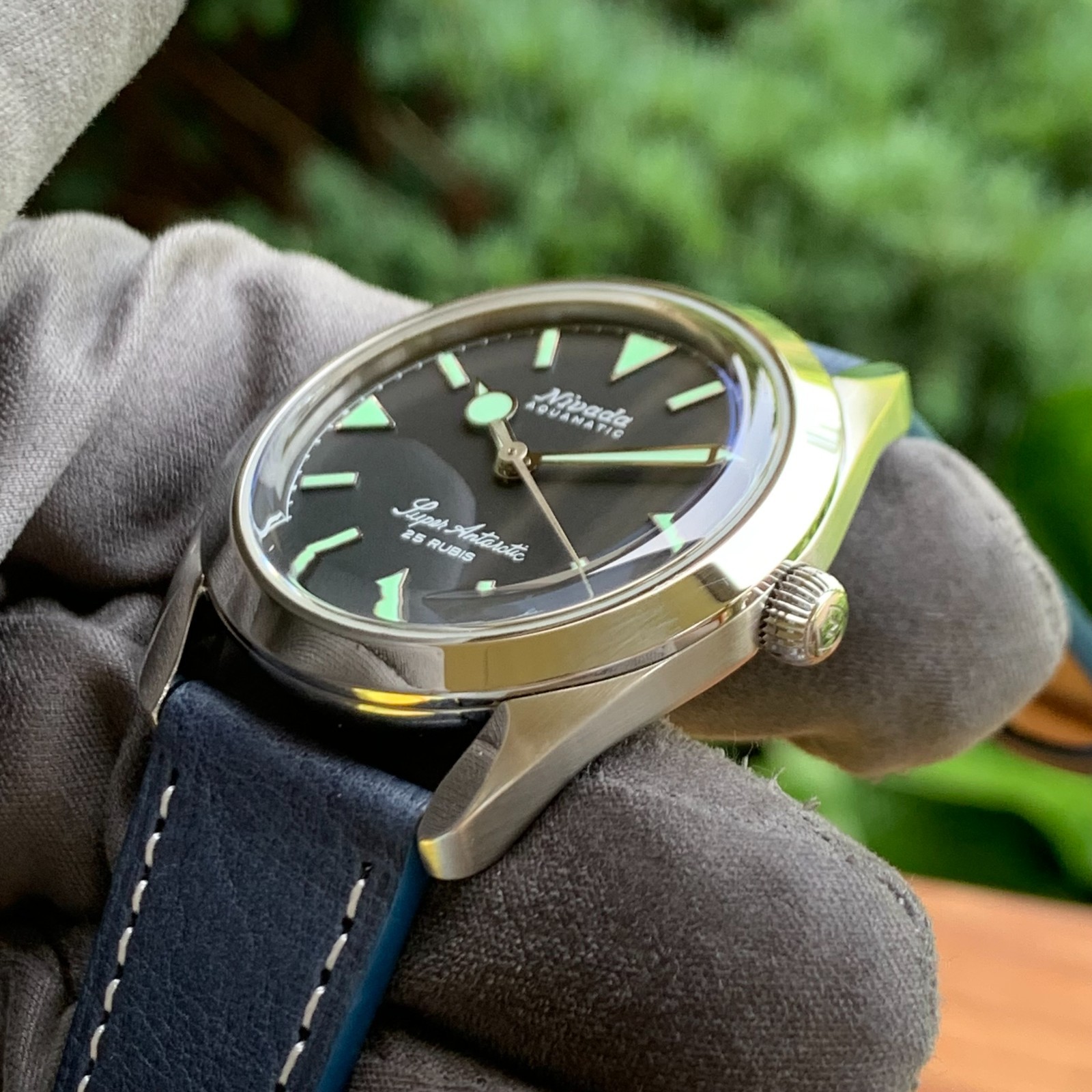 Nivada Super Antarctic Green Ref. 32026A17 Automatic 38mm Wristwatch -Box Papers