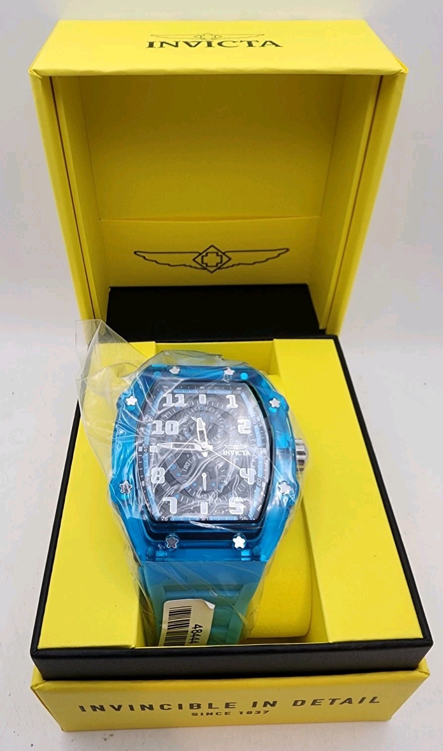 Invicta Racing Cyclone 48444 Blue Transparent Chronograph Watch 48.5mm