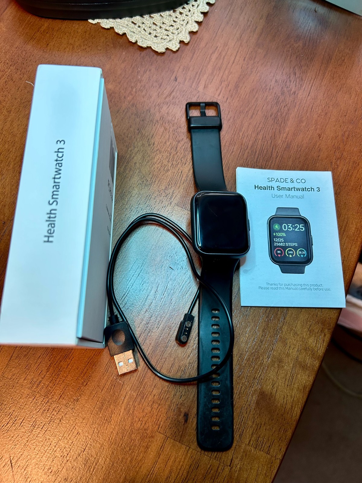 Spade & Co Health Smartwatch 3 for iPhone & Android – Black – Smart Watch