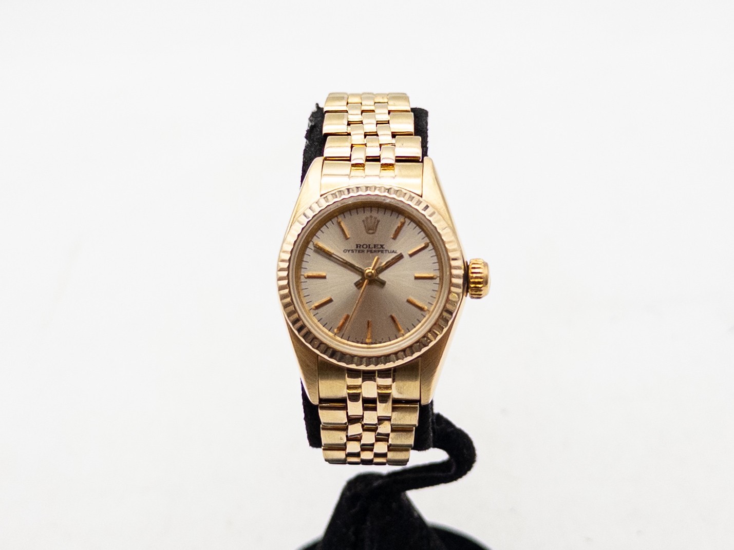 $25K ROLEX Oyster Perpetual 14k Yellow Gold Ladies Watch SERVICED 50g 67197 Card
